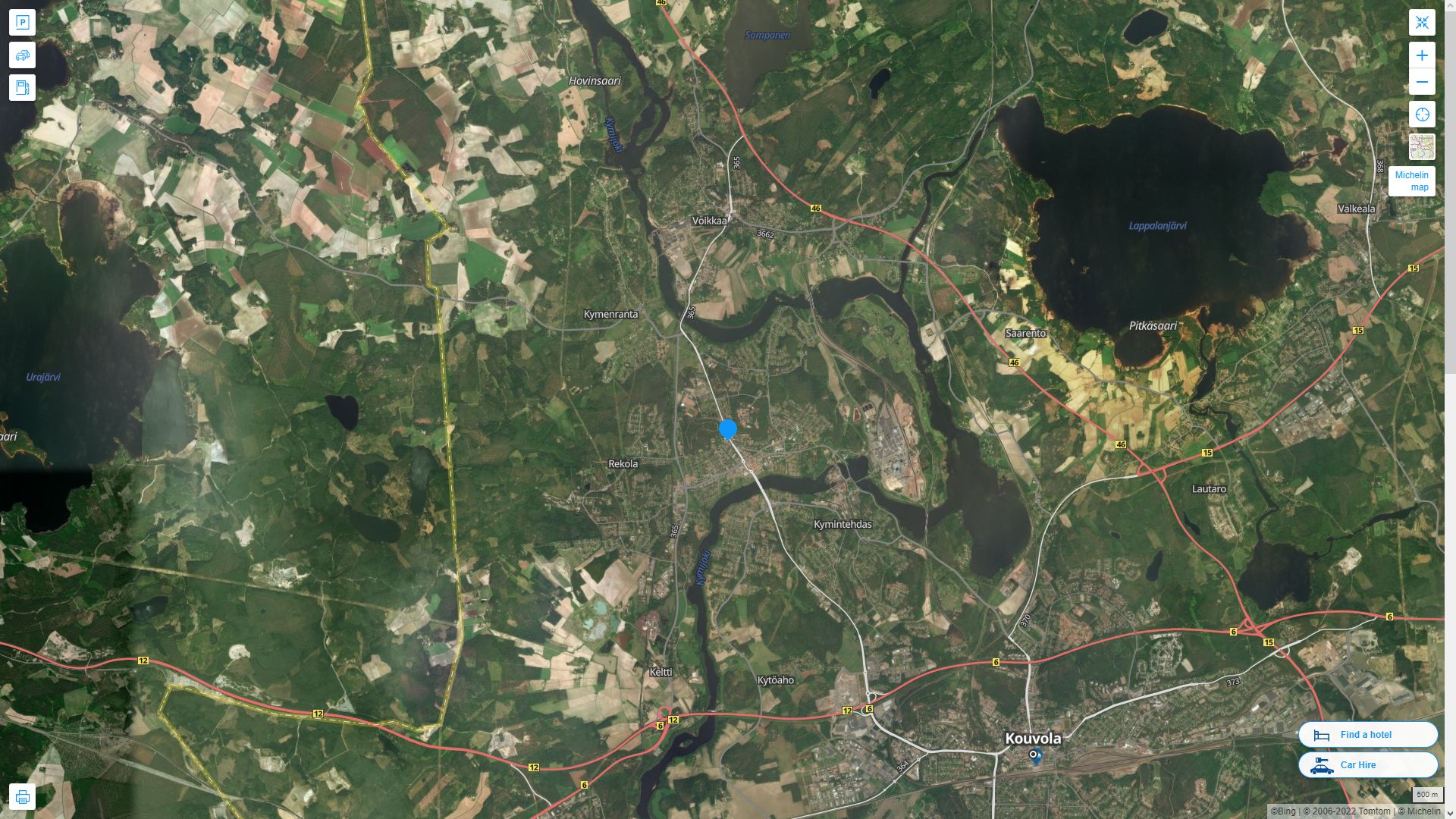 Kuusankoski Highway and Road Map with Satellite View